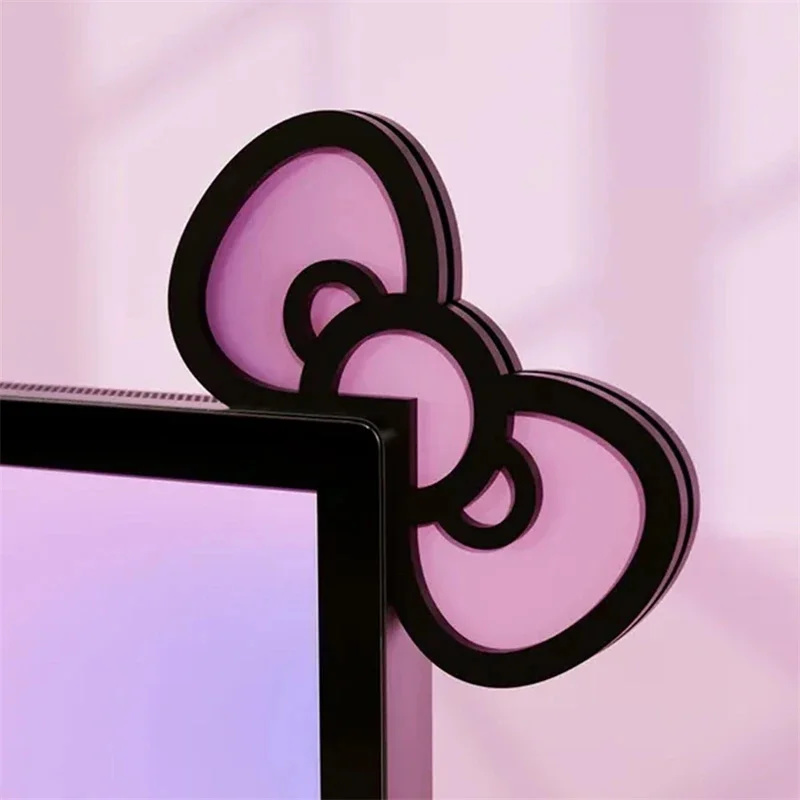 Pc Gaming Kawaii - Kawaii Pink Acrylic Bow Monitor Decor