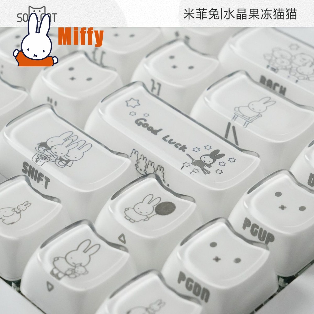 Pc Gaming Kawaii - Kawaii Miffy Keycaps Cute Rabbit Mechanical