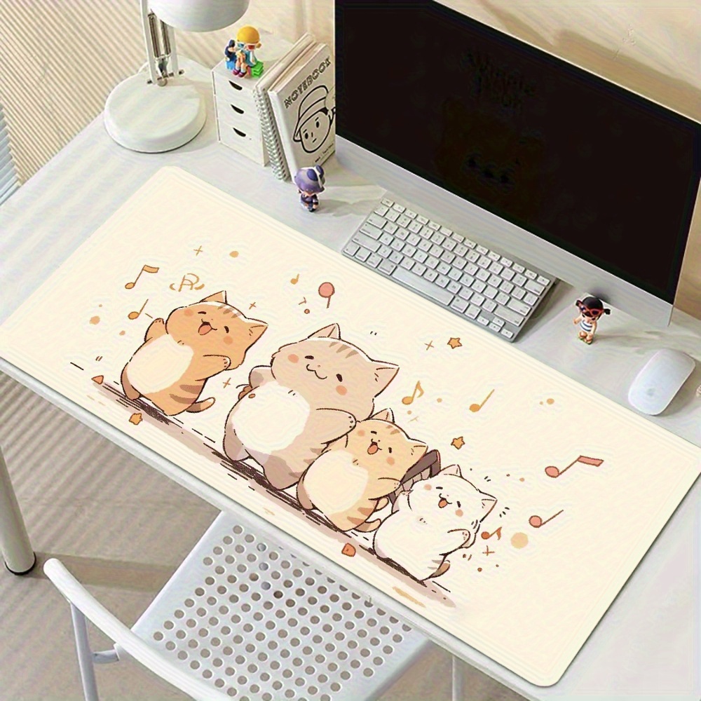 Pc Gaming Orange - Large Orange Cat Mouse Pad, Musical