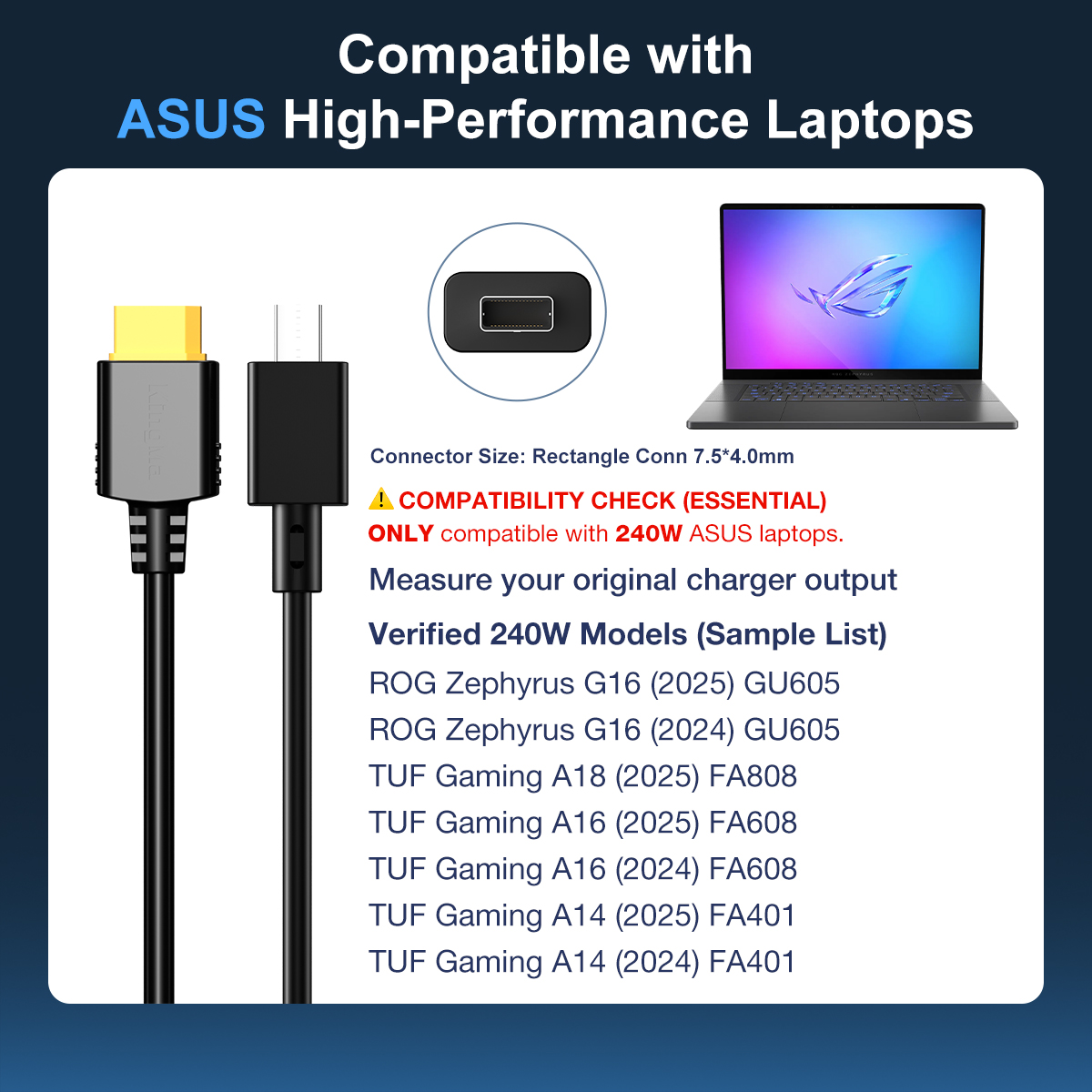 240W GaN Laptop Charger For AS - Pc Gaming Rog review and price