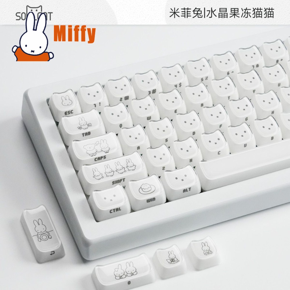 Kawaii Miffy Keycaps Cute Rabb - Pc Gaming Kawaii review and price