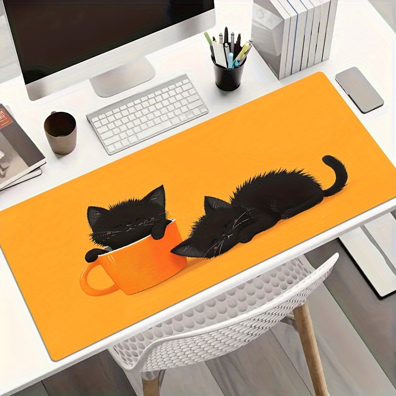 Two Sleepy Black Cat Gaming Mo - Pc Gaming Orange review and price