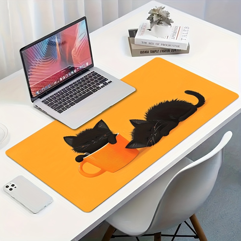 Two Sleepy Black Cat Gaming Mo - Pc Gaming Orange review and price