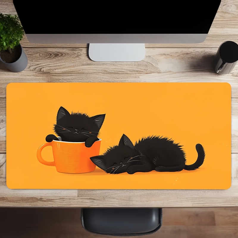 Two Sleepy Black Cat Gaming Mo - Pc Gaming Orange review and price