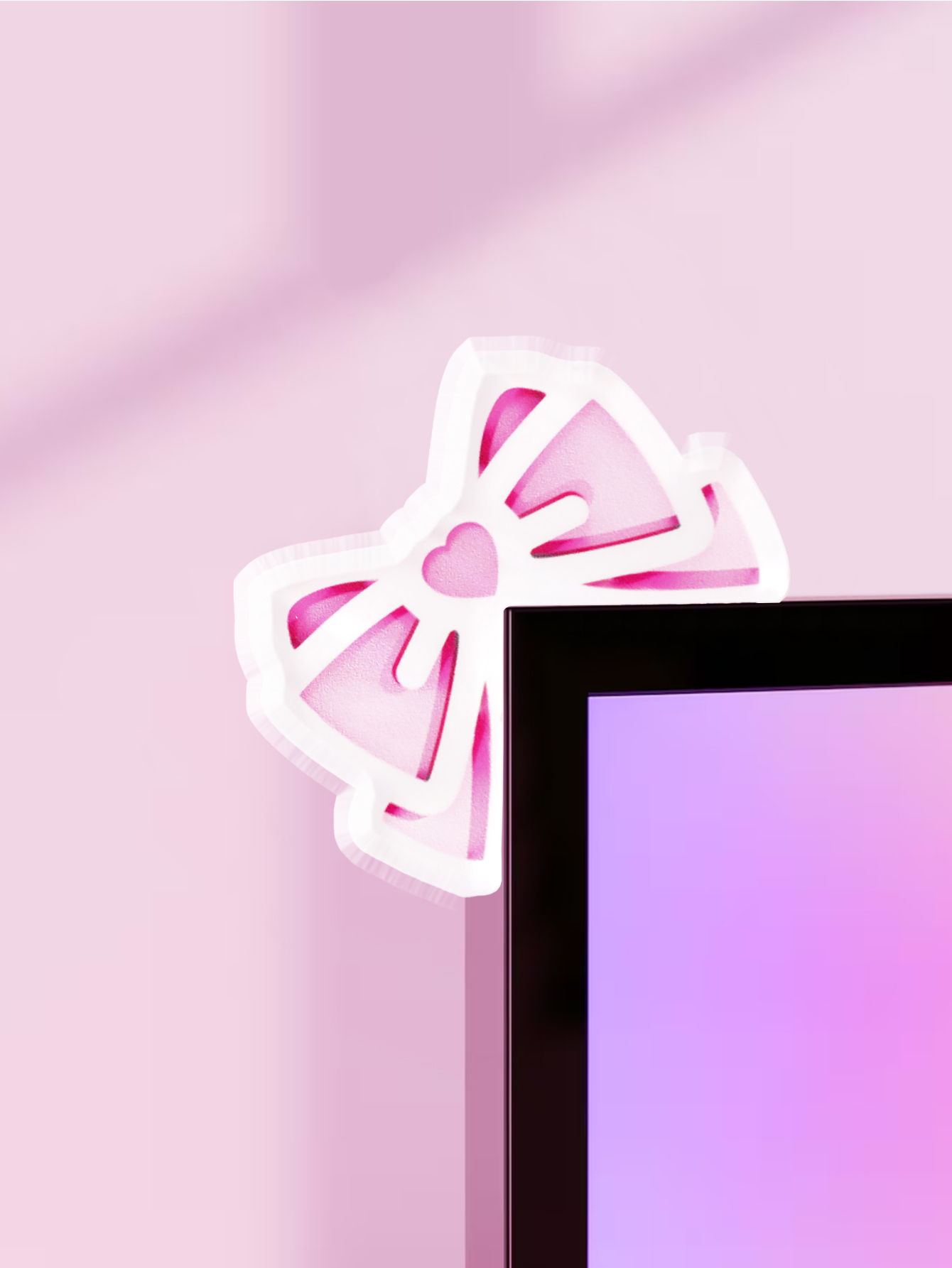Kawaii Bow Monitor Decor Pink  - Pc Gaming Kawaii review and price